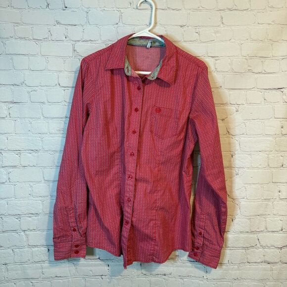 Cinch Red Casual Button Down Shirt with Long Sleeves - Picture 1 of 8